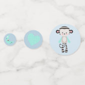Plushie Monkey Boy Baby Shower Confetti (Achterkanten)