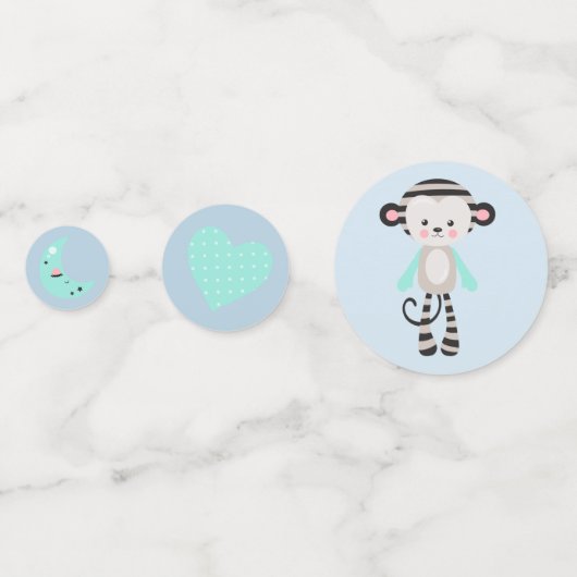 Plushie Monkey Boy Baby Shower Confetti (Achterkanten)