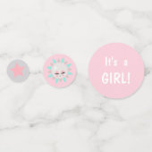 Plushie Pony Roze Meisje Baby shower Confetti (Voorkanten)