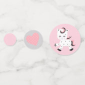 Plushie Pony Roze Meisje Baby shower Confetti (Achterkanten)