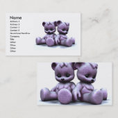 Plushie Roze Beren Visitekaartje (Voorkant / Achterkant)