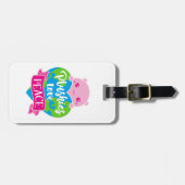 Plushies Love Peace | Cute Kawaii Heart Earth Bagagelabel (Voorkant horizontaal)