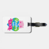 Plushies Love Peace | Cute Kawaii Heart Earth Bagagelabel (Achterkant horizontaal)