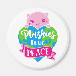 Plushies Love Peace | Cute Kawaii Heart Earth Magneet