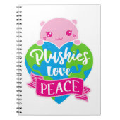 Plushies Love Peace | Cute Kawaii Heart Earth Notitieboek (Voorkant)