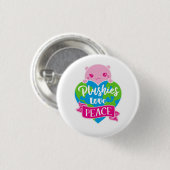 Plushies Love Peace | Cute Kawaii Heart Earth Ronde Button 3,2 Cm (Voorkant /achterkant)