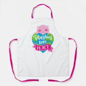 Plushies Love Peace | Cute Kawaii Heart Earth Schort (Voorkant)