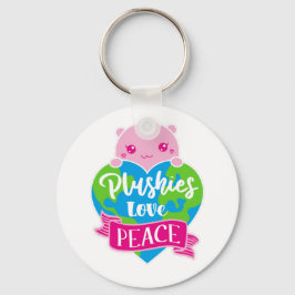 Plushies Love Peace | Cute Kawaii Heart Earth Sleutelhanger