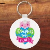 Plushies Love Peace | Cute Kawaii Heart Earth Sleutelhanger (Voorkant)