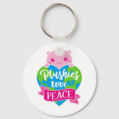 Plushies Love Peace | Cute Kawaii Heart Earth Sleutelhanger (Achterkant)