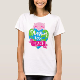 Plushies Love Peace | Cute Kawaii Heart Earth T-shirt