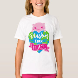 Plushies Love Peace | Cute Kawaii Heart Earth T-shirt