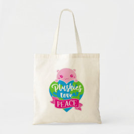 Plushies Love Peace | Cute Kawaii Heart Earth Tote Bag