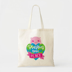 Plushies Love Peace   Cute Kawaii Heart Earth Tote Bag