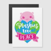 Plushies Love Peace | Cute Kawaii Magnetic Kaart (Voorkant / Achterkant)
