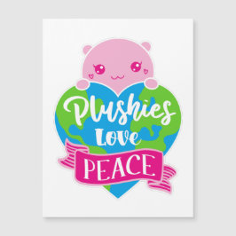 Plushies Love Peace | Cute Kawaii Magnetic Kaart