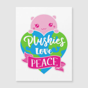 Plushies Love Peace   Cute Kawaii Magnetic Kaart
