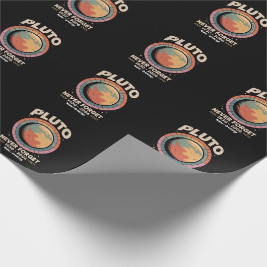 Pluto 1930-2006: een grappige retro-ruimte cadeaupapier (Hoek)