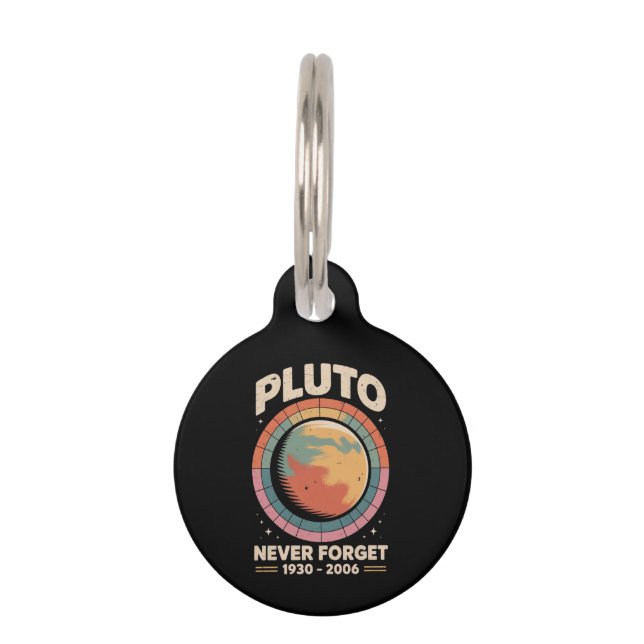 Pluto 1930-2006: een grappige retro-ruimte huisdierpenning (Voorkant)