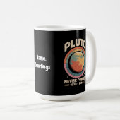 Pluto 1930-2006: een grappige retro-ruimte koffiemok (Voorkant rechts)