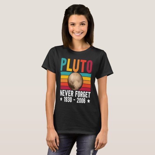 Pluto 9th Planet Never Forget Astronomy Solar Syst T-shirt (Voorkant volledig)