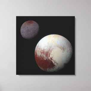Pluto & Charon 9de of Dwergplaneet Zonnestelsel Canvas Afdruk