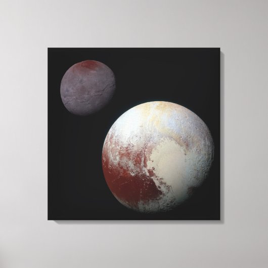 Pluto & Charon 9de of Dwergplaneet Zonnestelsel Canvas Afdruk (Voorkant)