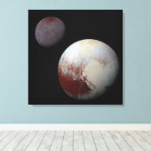 Pluto & Charon 9de of Dwergplaneet Zonnestelsel Canvas Afdruk (Insitu (Houten vloer))
