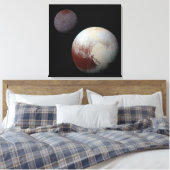Pluto & Charon 9de of Dwergplaneet Zonnestelsel Canvas Afdruk (Insitu (Slaapkamer))