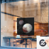 Pluto & Charon 9de of Dwergplaneet Zonnestelsel Raamsticker (Cafe Raam)