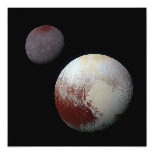 Pluto & Charon 9e of Dwergplaneet Zonnestelsel Foto Afdruk (Voorkant)
