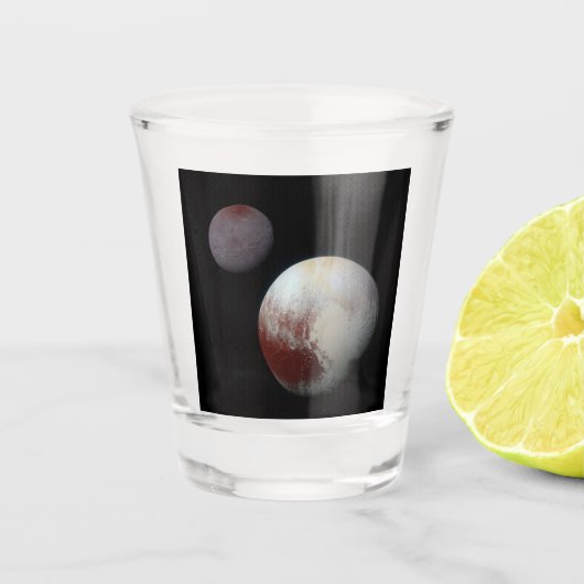 Pluto & Charon 9e of Dwergplaneet Zonnestelsel Shot Glas (Voorkant)