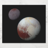 Pluto & Charon 9e of Dwergplaneet Zonnestelsel Sparkling Wijnetiket (Enkel label)