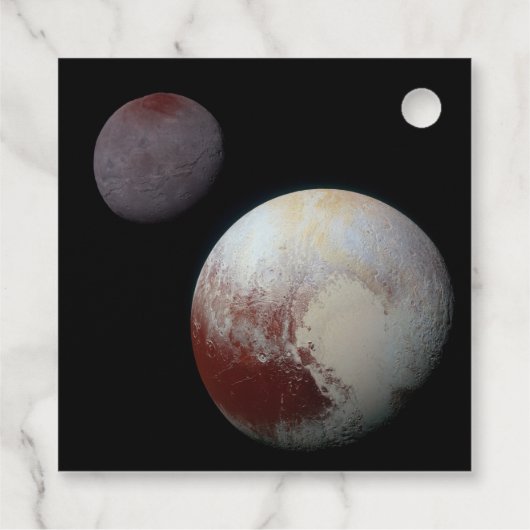 Pluto & Charon 9th of Dwarf Planet Zonnestelsel Bedankjes Labels (Achterkant)