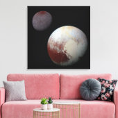 Pluto & Charon 9th of Dwarf Planet Zonnestelsel Canvas Afdruk (Insitu (Woonkamer))