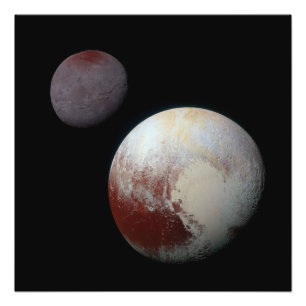 Pluto & Charon 9th of Dwarf Planet Zonnestelsel Foto Afdruk