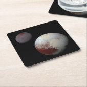 Pluto & Charon 9th of Dwarf Planet Zonnestelsel Kartonnen Onderzetters (Schuin)