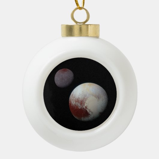 Pluto & Charon 9th of Dwarf Planet Zonnestelsel Keramische Bal Ornament (Voorkant)