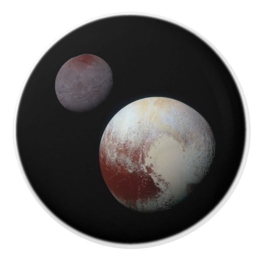 Pluto & Charon 9th of Dwarf Planet Zonnestelsel Keramische Knop (Voorkant)