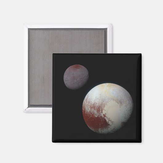 Pluto & Charon 9th of Dwarf Planet Zonnestelsel Magneet (Voorkant / Achterkant)