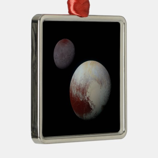 Pluto & Charon 9th of Dwarf Planet Zonnestelsel Metalen Ornament (Rechts)