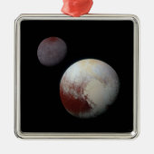 Pluto & Charon 9th of Dwarf Planet Zonnestelsel Metalen Ornament (Voorkant)