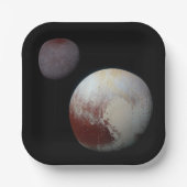 Pluto & Charon 9th of Dwarf Planet Zonnestelsel Papieren Bordje (Voorkant)