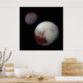 Pluto & Charon 9th of Dwarf Planet Zonnestelsel Poster (Keuken)