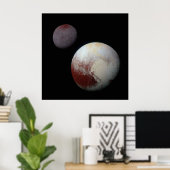 Pluto & Charon 9th of Dwarf Planet Zonnestelsel Poster (Thuiskantoor)