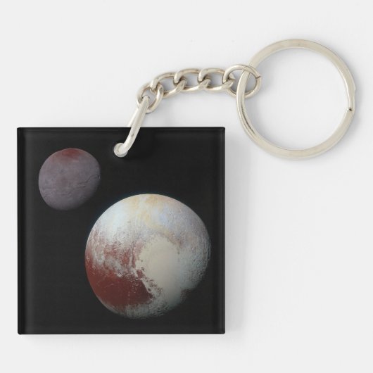 Pluto & Charon 9th of Dwarf Planet Zonnestelsel Sleutelhanger (Achterkant)