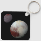 Pluto & Charon 9th of Dwarf Planet Zonnestelsel Sleutelhanger (Achterkant)