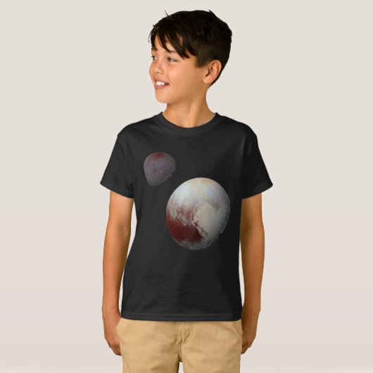 Pluto & Charon 9th of Dwarf Planet Zonnestelsel T-shirt (Voorkant volledig)