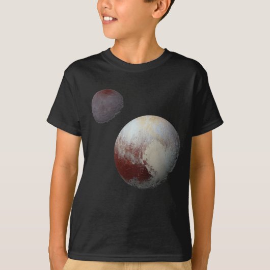 Pluto & Charon 9th of Dwarf Planet Zonnestelsel T-shirt (Voorkant)
