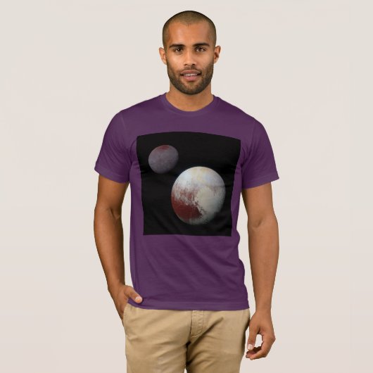 Pluto & Charon 9th of Dwarf Planet Zonnestelsel T-shirt (Voorkant volledig)